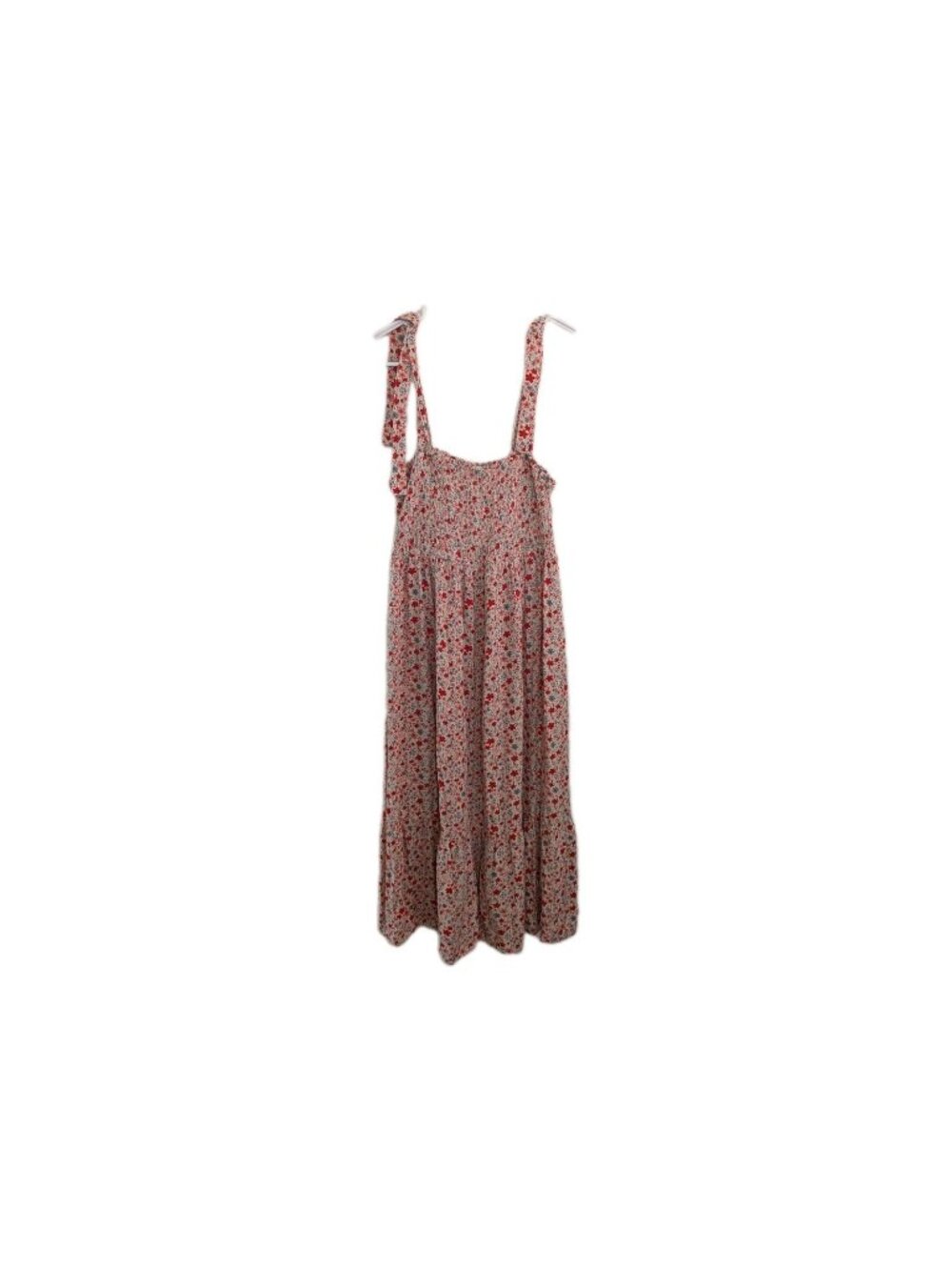 Sonoma Floral Maxi Dress M Maternity Smocked Cottagecore Coquette Tie Strap Red